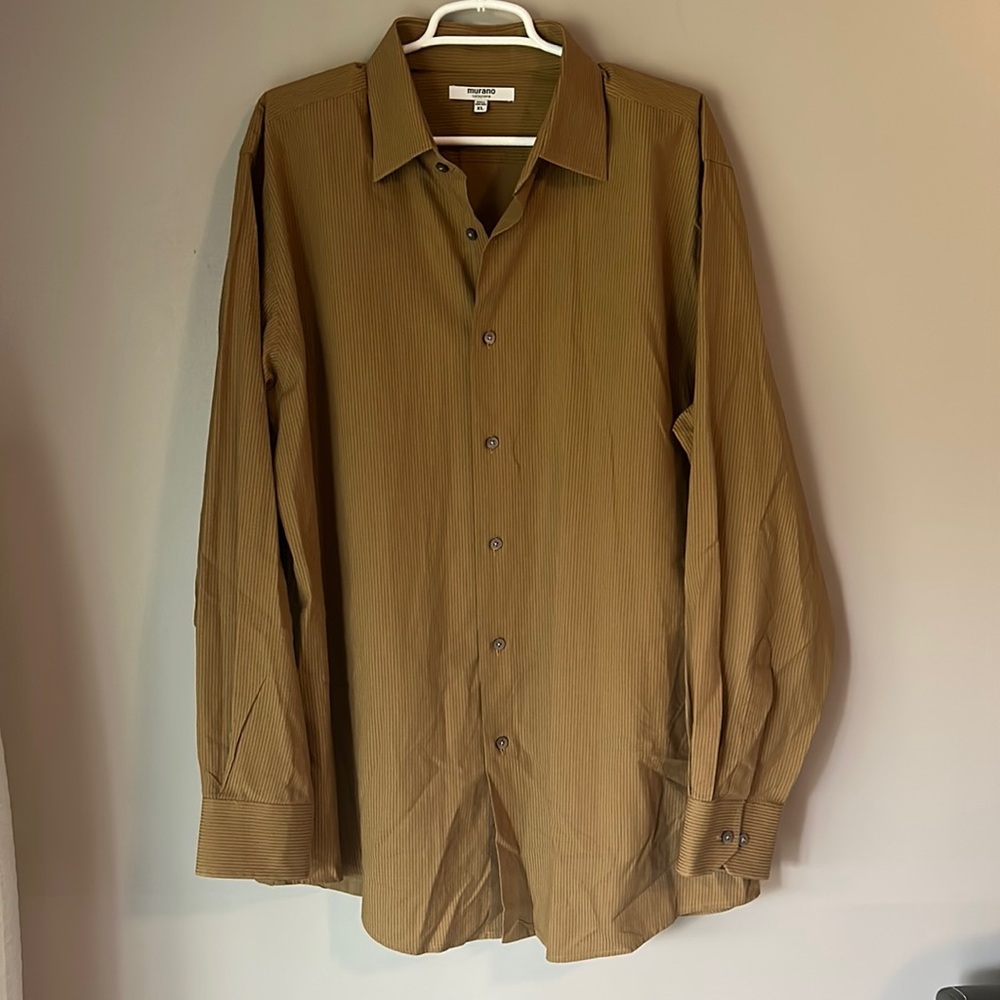 Murano Collezion Mens Brass Long Sleeve Button Down